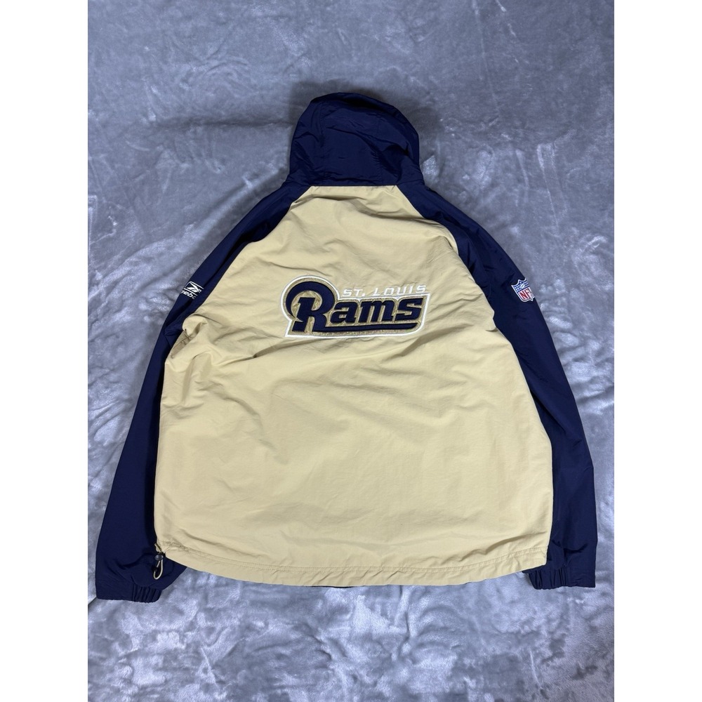 Vintage St Louis Rams Reebok Full Zip Windbreaker Jacket Mens XXL Reversible
